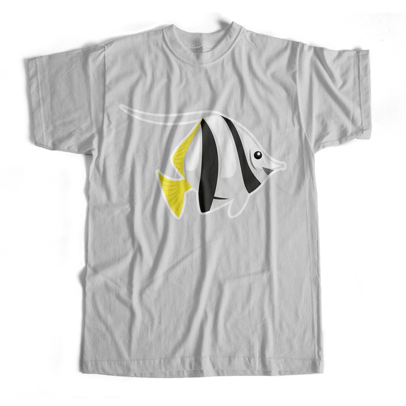 Fish Black /& White Sea Life Iron On T-Shirt Transfer Print