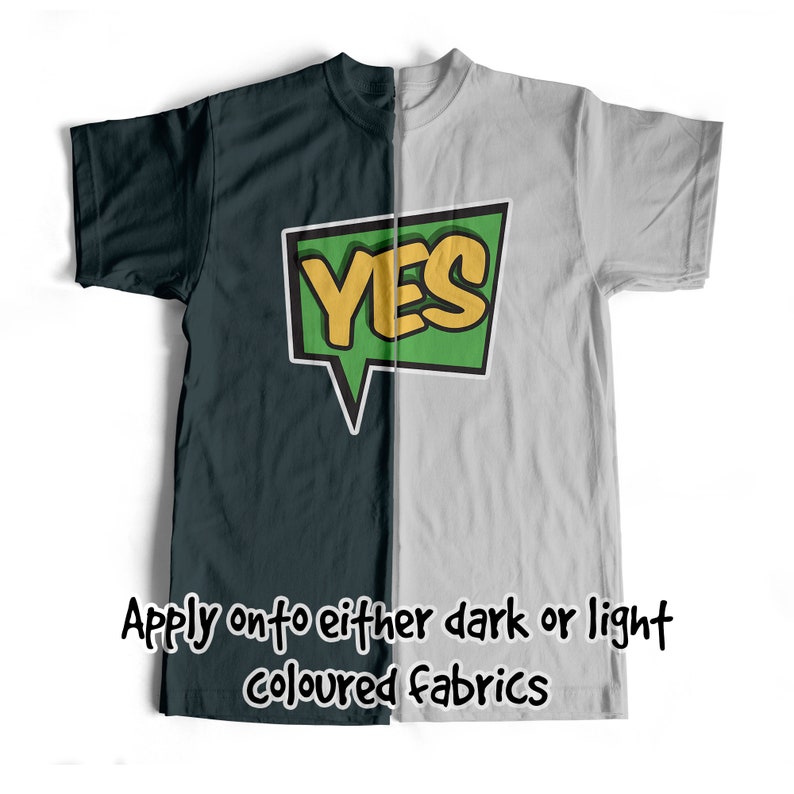 Iron On T-Shirt Transfer Print Yes Comic Book Actions