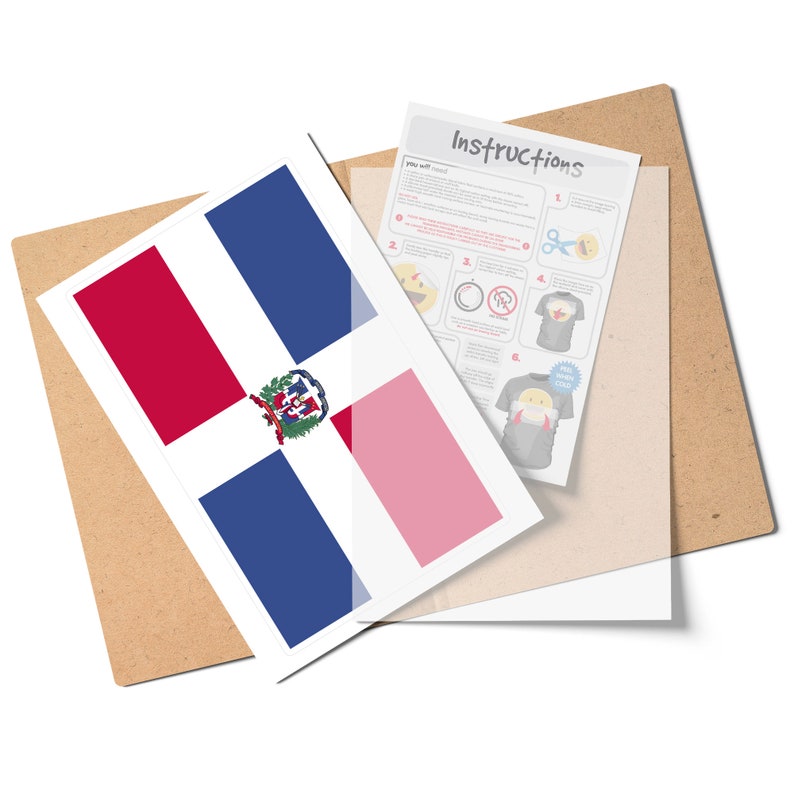 National Flag Dominican Republic Iron On T-Shirt Transfer Print