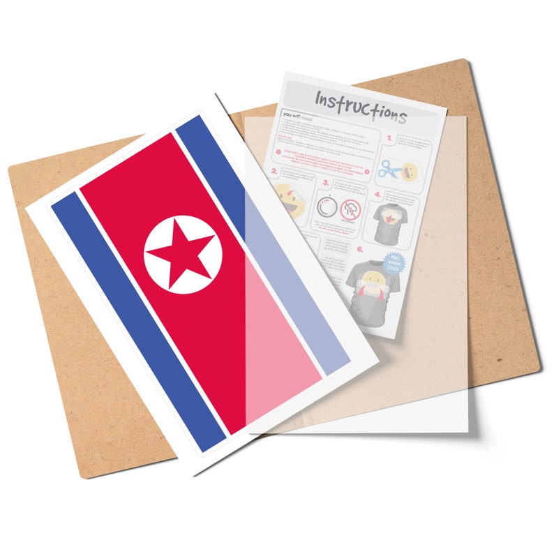 North-Korea National Flag Iron On T-Shirt Transfer Print