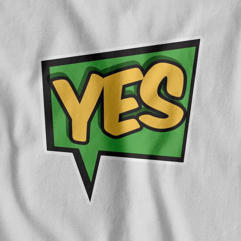Iron On T-Shirt Transfer Print Yes Comic Book Actions