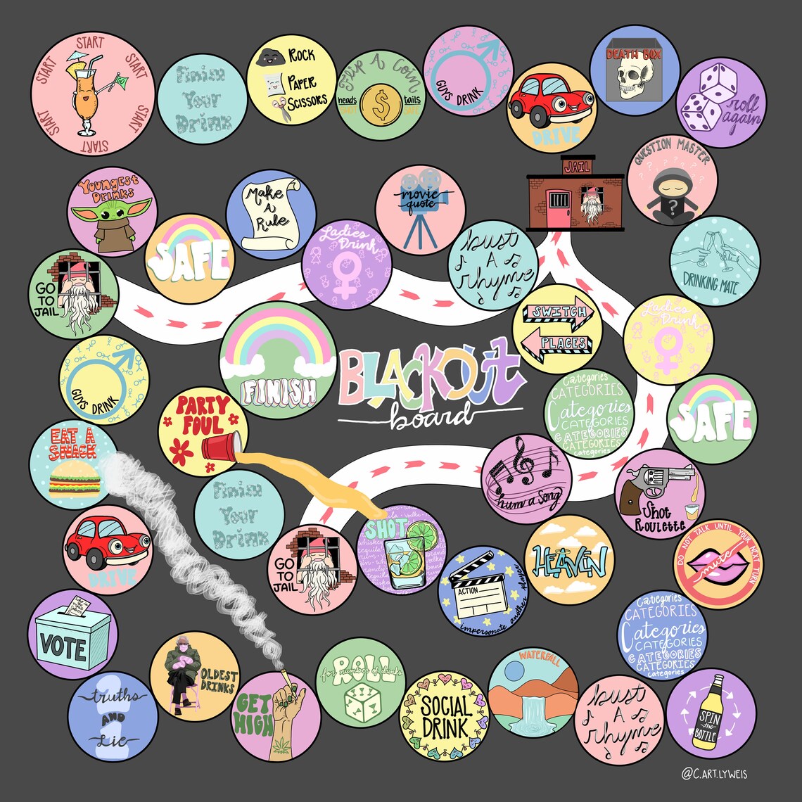 Blackout Board Drinking Game Etsy