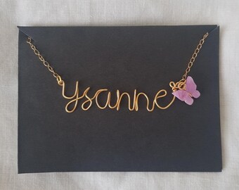 Personalised Gold Wire Name Necklace - Etsy