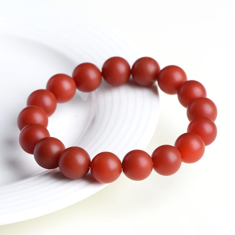 6 – 10mm Round Shape Matte Surface Genuine Natural Red Agate
