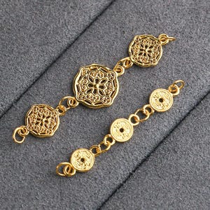 flower pattern chain, golden chain, s925 sterling silver, silver findings, golden bead, gild bead