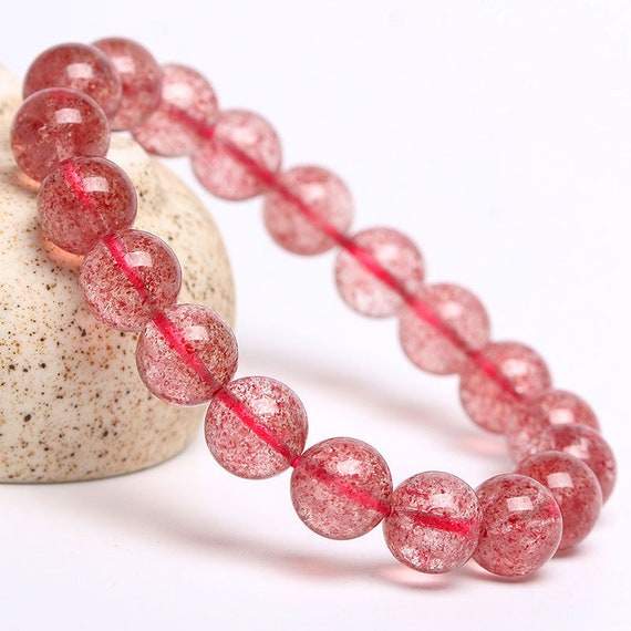 9mm Natural Ice Strawberry Crystal Bracelet Womens Strawberry Crystal Beaded Bracelet Couple Strawberry Stone Crystal Jewelry,5a 9mm Natural Ice Strawberry Crystal Bracelet Womens Strawberry Crystal Beaded Bracelet Couple Strawberry Stone Crystal Jewelry,5a
