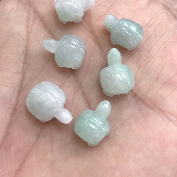 5 pcs / 10 pcs 13 - 16 mm genuine natural jadeite turtle shape pendant bead