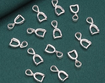 10 pcs / 20 pcs simple s925 sterling silver pendant clasp, silver clasp