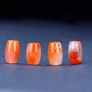 Nanhong rode agaat trommelkraal, natuurlijke edelsteenkraal (7-11 mm)