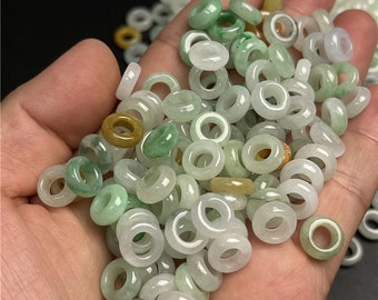 ring shape colorful jade bead natural jadeite bead