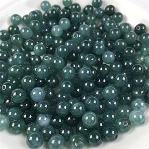 50 pcs round shape clear blue green Guatemala jadeite bead