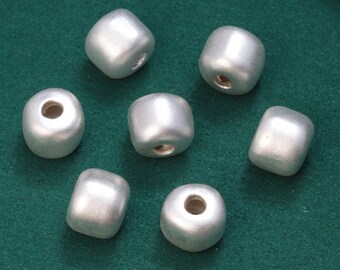 drum shape s999 pure silver hollow bead