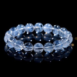 5 mm – 12 mm runt armband med 7A äkta naturlig blå kvartspärlor