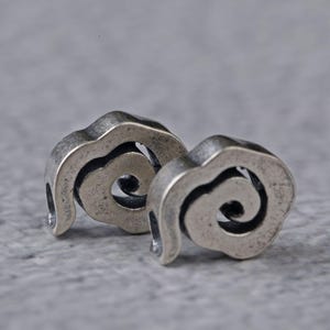 Oxidized Sterling Silver Cloud Bead - S925 Spacer Bead