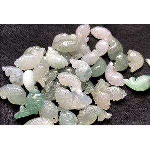 5 pcs / 10 pcs 20 mm Genuine natural motley jadeite fish jade bead