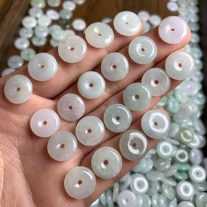 ring and donut shape natural jadeite bead(13mm)