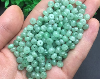 20 pcs / 50 pcs 5 mm Genuine natural  jadeite bead drum shape jade bead