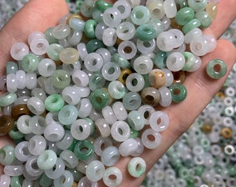 50-Pieces ring shape natural colorful jadeite bead jade bead
