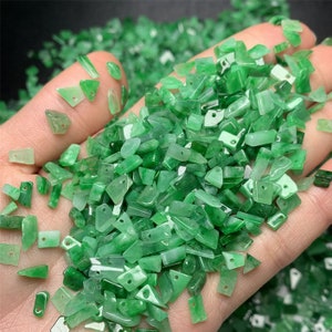 20 pcs / 50 pcs very small irregular flake shape genuine natural green jadeite bead, jade bead