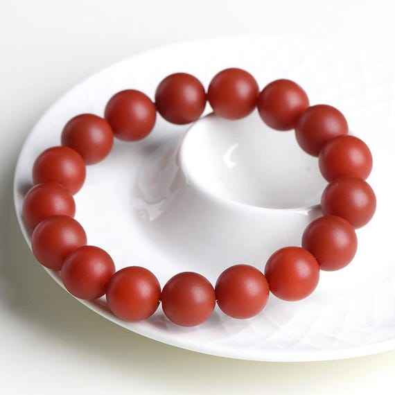 6 – 10mm Round Shape Matte Surface Genuine Natural Red Agate
