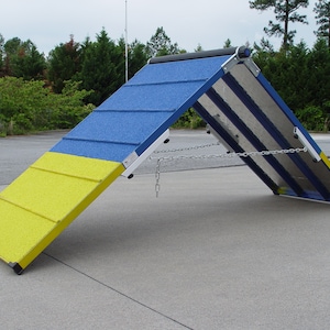 Dog Agility 5&#39; X 30&quot; Blue & Yellow A-Frame with Rubber Surface