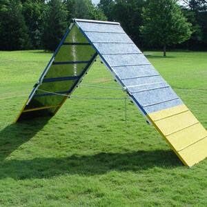 Dog Agility 7&#39; Blue & Yellow A-Frame with Ramps