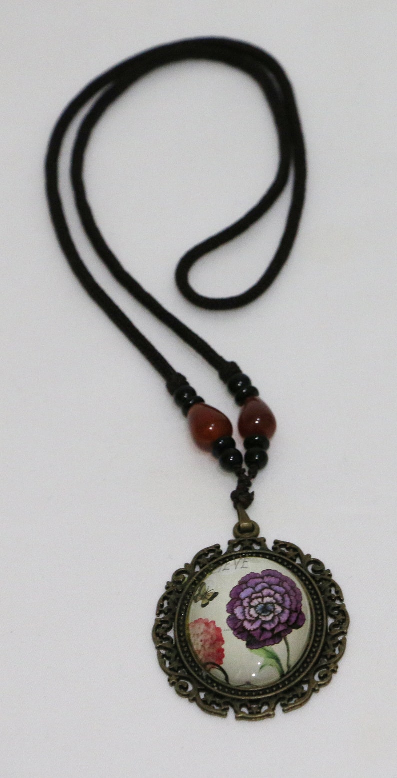 Handmade Glass Cabochon Necklace