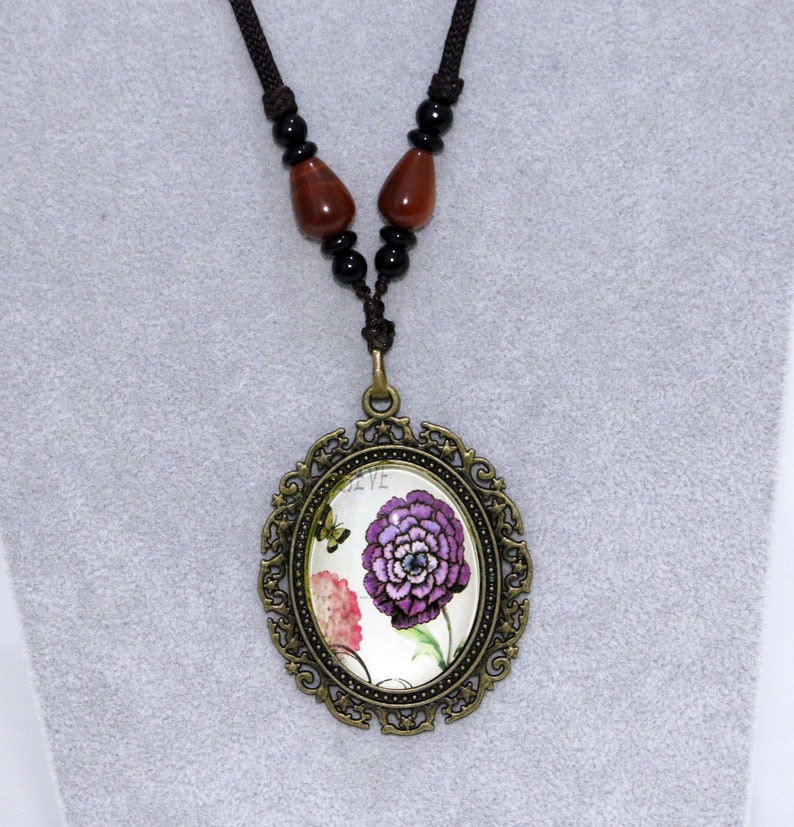 Handmade Glass Cabochon Necklace