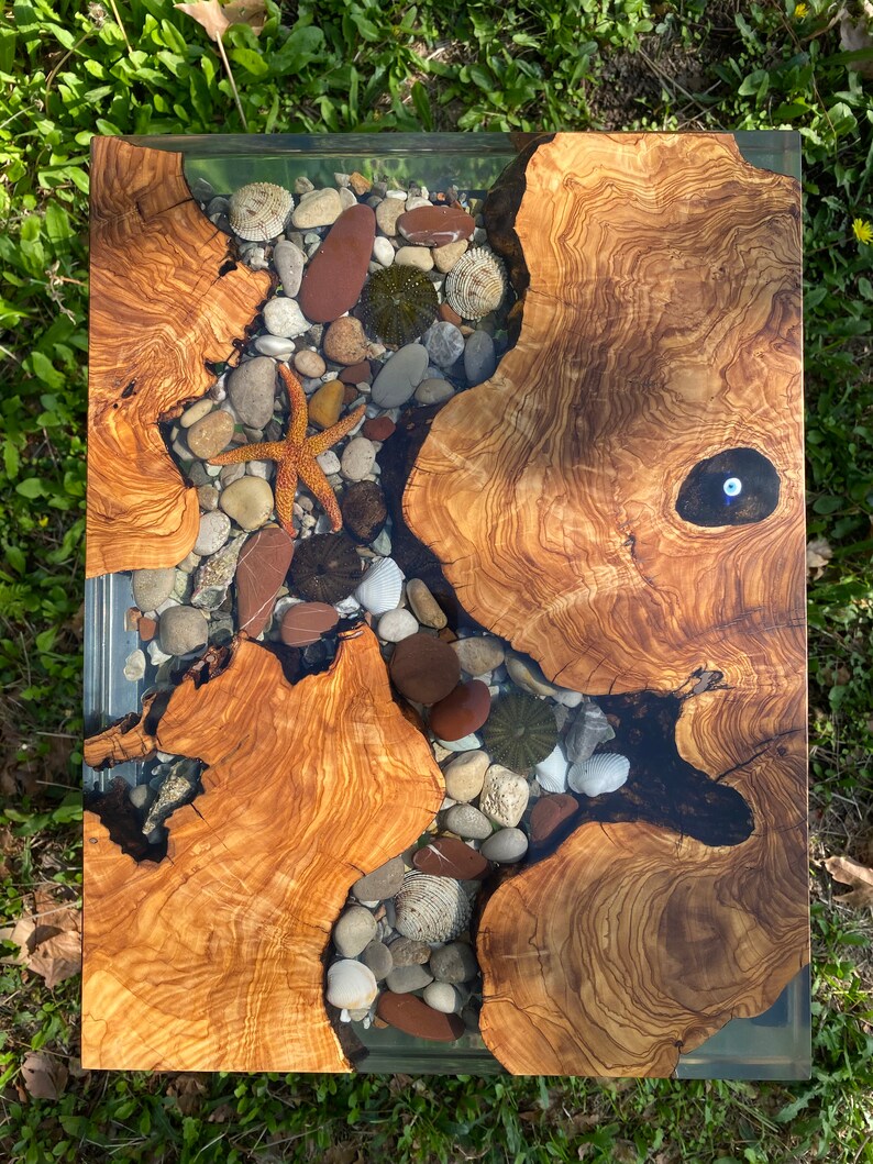 Olive Wood Tableepoxy Coffee Tableepoxy Tableresin Etsy Canada