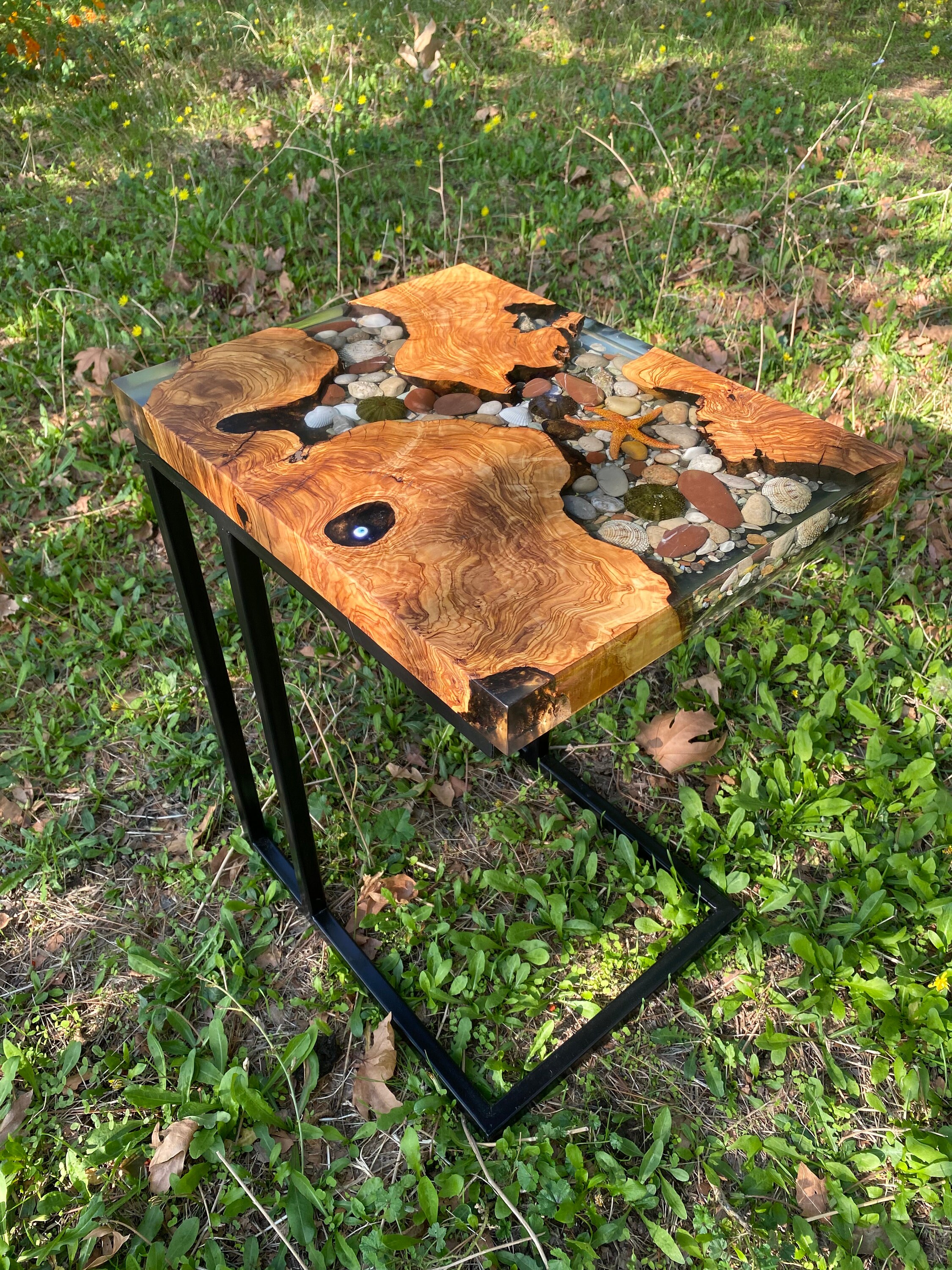 Olive Wood Tableepoxy Coffee Tableepoxy Tableresin Etsy