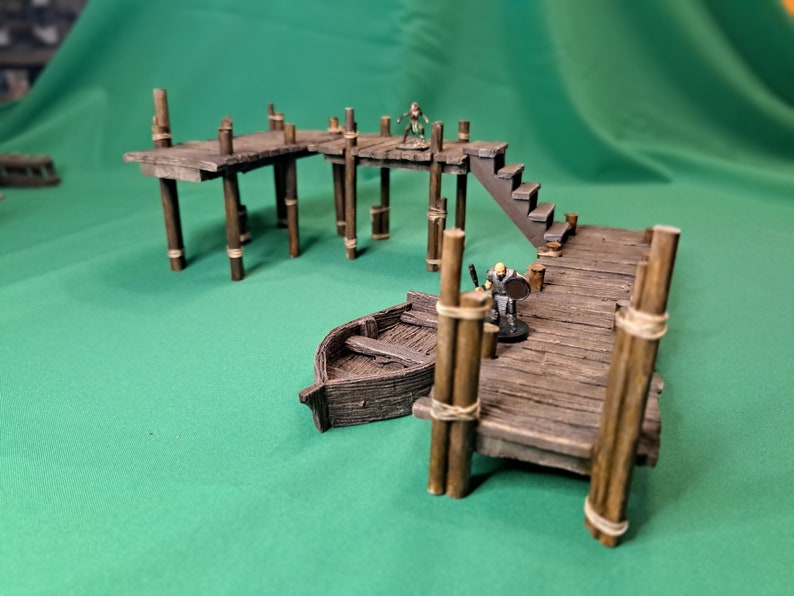 Dungeons and Dragons Terrain. Docks. Piers. Scaffolds. Handmade From
