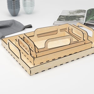 Serving Tray 4 sizes - Flat Trays for Laser Cutting, Glowforge, Cricut - Laser Files SVG