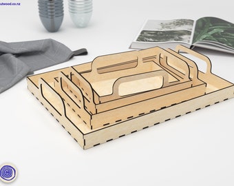 Serving Tray 4 sizes - Flat Trays for Laser Cutting, Glowforge, Cricut - Laser Files SVG