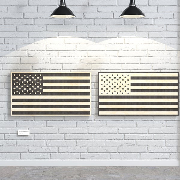 American Flag USA - Cnc or Laser Digital File - dxf, svg, ai