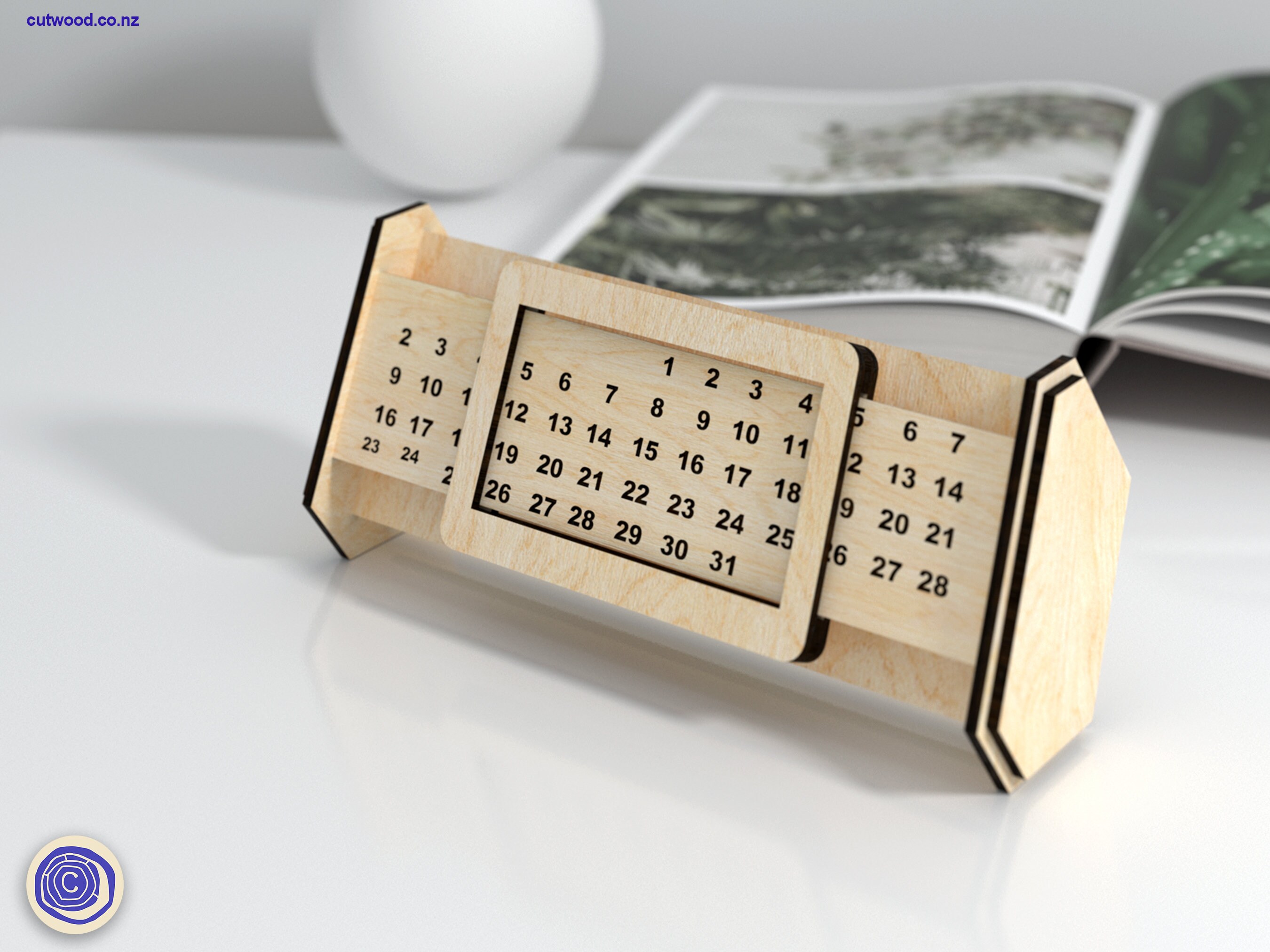 Perpetual Calendar Laser Cut Files Desk Organizer | Etsy