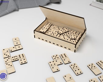 Travel Dominos Set Game - Laser cut files - Mini Size