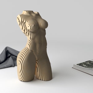 Torso Female Sculpture - 3D Laser Cut Sculpture - Glowforge, Laser Cut Files