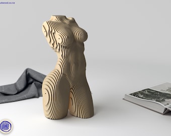 3D Female Torso Sculpture: Laser Cut Files for Glowforge (SVG, DXF, Ai)