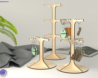 Keychain Display Stand Laser Cut File: 3 Designs (Ai SVG PDF)