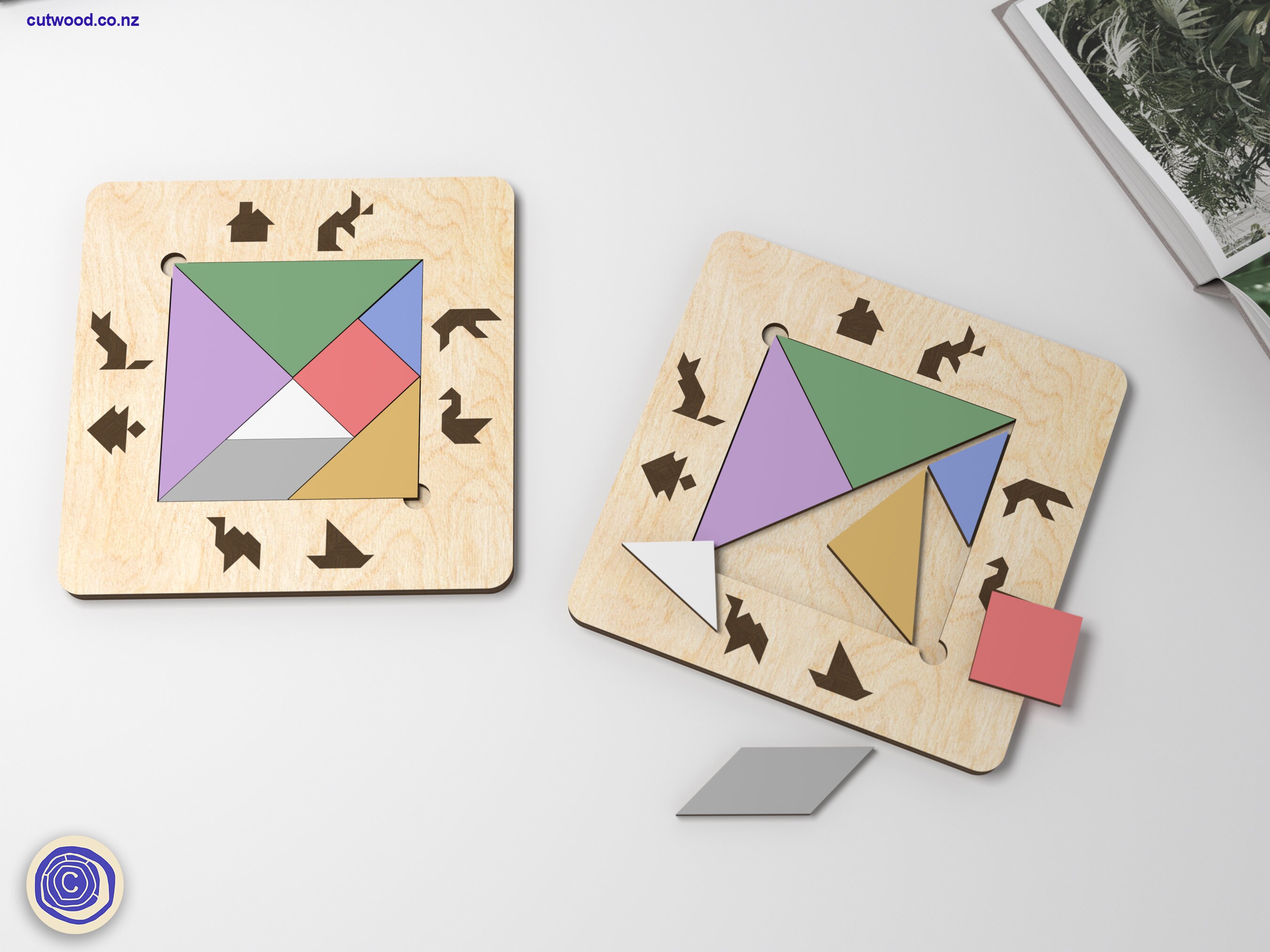 ぶん まとめ tangram renoma Puzzle Svg Tangram Lazer Cut for Glowforge Cnc Puzzle Laser
