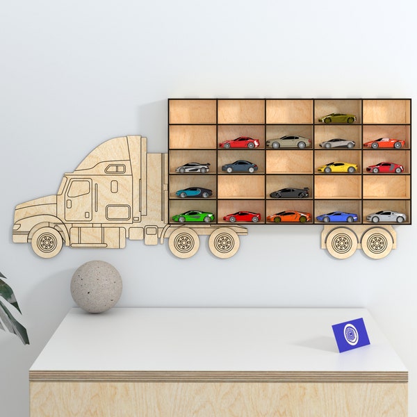 Camion de rangement suspendu voiture Matchbox - Toy Car Garage - Laser Cut File - Glowforge SVG