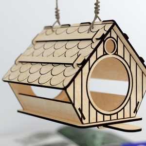 Laser Cut Bird House -  svg file - vector laser template - Nesting Box - laser cut file - svg template Glowforge svg Bird Box Plans