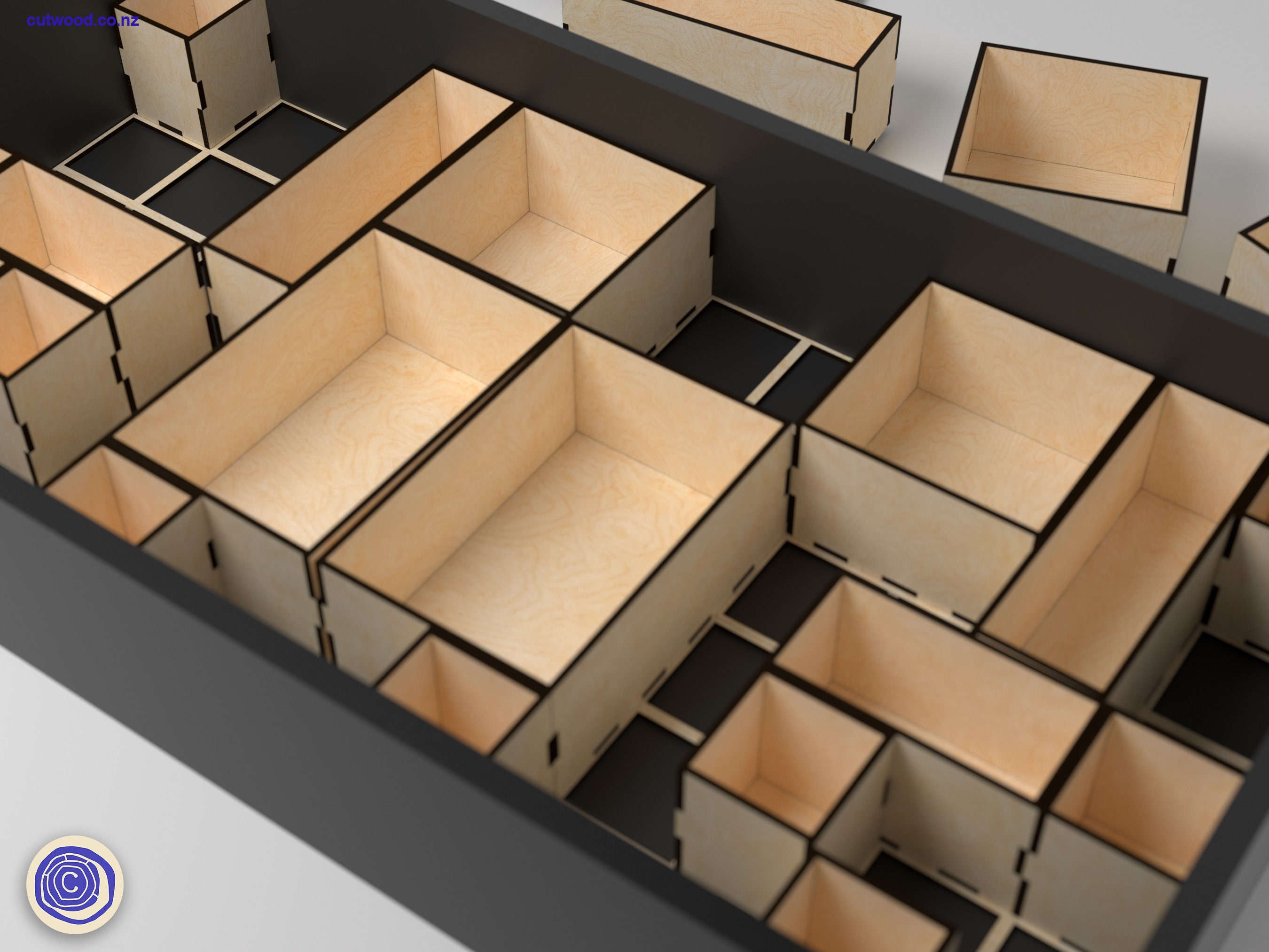 Box Storage Organizer Boxes Set Lasercut Organization System Etsy