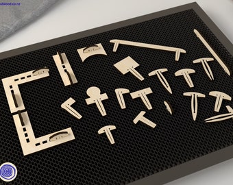 Glowforge Pins Starter Pack - honeycomb pins - Alignment Tools - crumb tray - holding material tools DIGITAL CUT FILE