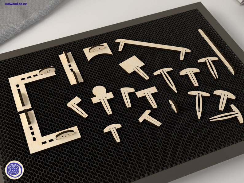 Glowforge Pins Starter Pack - honeycomb pins - Alignment Tools - crumb tray - holding material tools DIGITAL CUT FILE 
