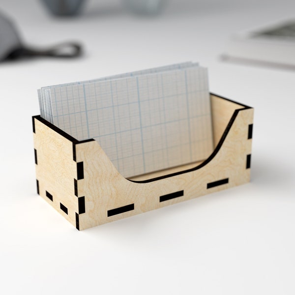 Business card holder - 3mm, 1/8 inch, 4mm - Laser cut files SVG, DXF, Ai, EPS, dxf - Digital product - Glowforge