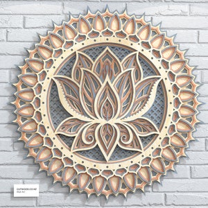 Lotus Flower Mandala Wall Art: Laser Cut File (Digital Download)