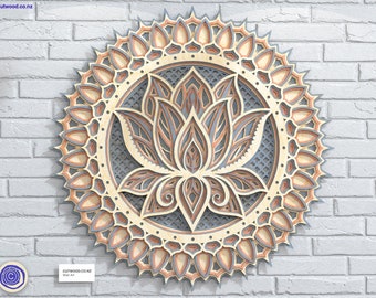 Lotus Flower Mandala Wall Art: Laser Cut File (Digital Download)