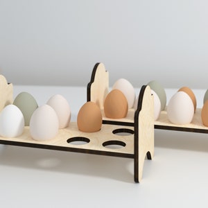 Portahuevos - Portahuevos de encimera apilable cortados con láser - svg para glowforge - SVG, Archivos Glowforge