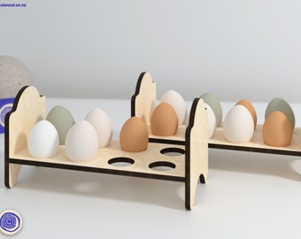 Laser Cut Egg Holder: Stackable Countertop SVG File